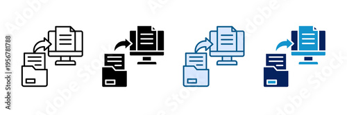 Export Files Icon Set Multiple Style Collection