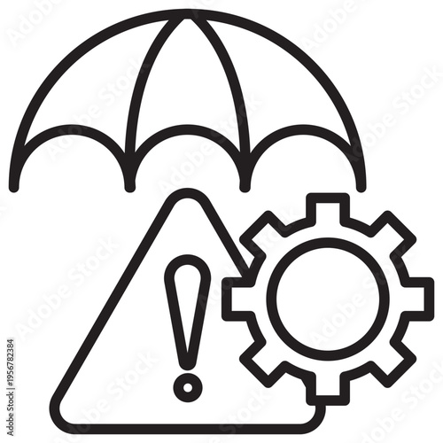 Risk Mitigation Outline Icon