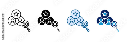 Talent Pool Icon Set Multiple Style Collection