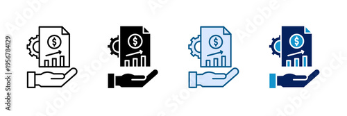 Compensation Plan Icon Set Multiple Style Collection
