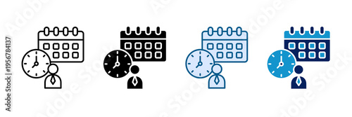 Attendance Tracking Icon Set Multiple Style Collection