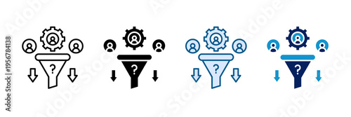 Recruitment Funnel Icon Set Multiple Style Collection