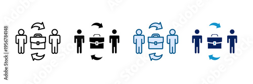 Job Rotation Icon Set Multiple Style Collection