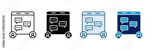 Comment Thread Icon Set Multiple Style Collection