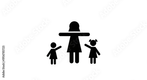 Mother protecting her children family protection concept guardian love parental care