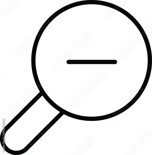 Art & Illustration, Zoom out minus symbol circle outline vector icon