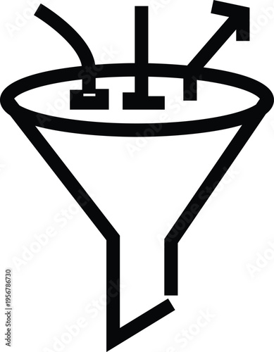 Marketing funnel icon sales funnel strategy and customer journey conversion concept