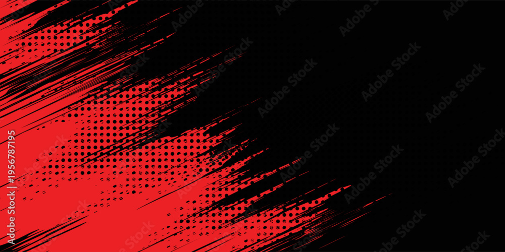 Fototapeta premium Grunge texture effect background. Distressed rough dark abstract textured. Black isolated on red. Graphic design element vintage style decoration concept grunge vector red black modern