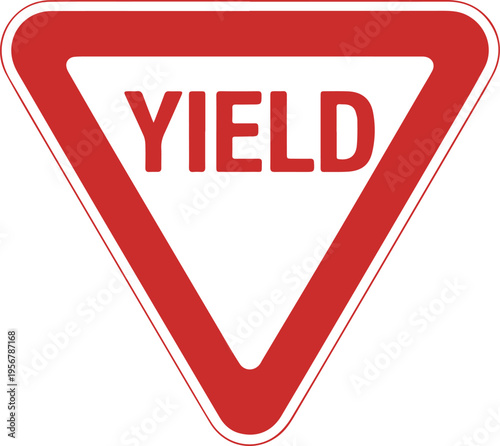 modern yield sign icon