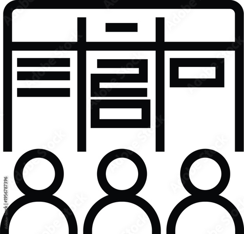 Project management concept icon with task planning, workflow, and team coordination