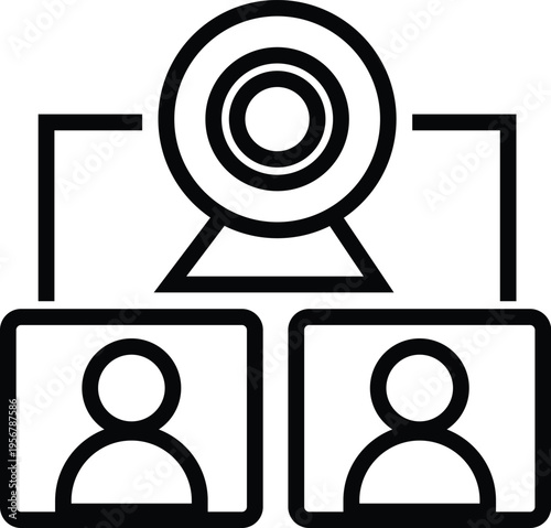 Online meeting concept with video conference and remote teamwork communication