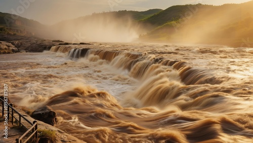 黄河水河流波涛汹涌母亲河
