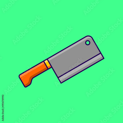 Cleaver Vector Icon Illustration On Isolated Background.