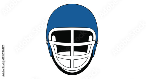 A blue and white american football helmet illustration on a white background