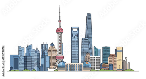 Skyscrapers in a cityscape view 1.