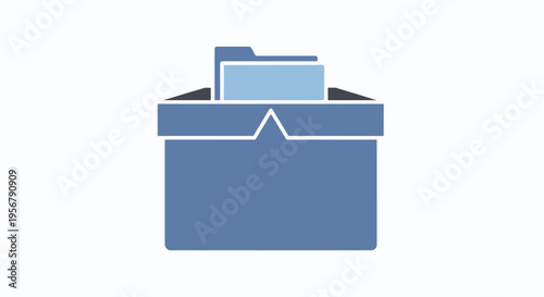 Blue File Folder with Documents.