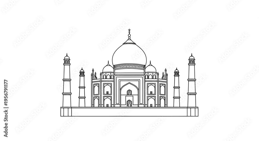 Fototapeta premium Taj Mahal Architectural Monument Building.
