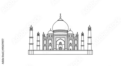 Taj Mahal Architectural Monument Building.