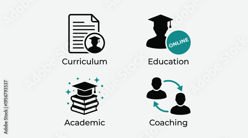 Online education and academic coaching services vector graphic illustration
