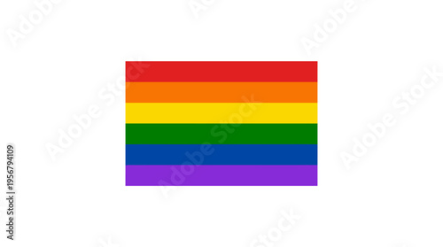 Rainbow flag with six stripes, simple and flat design