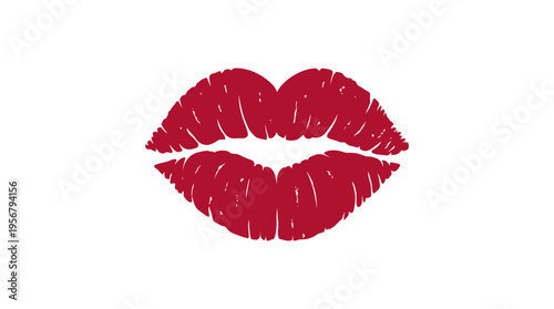 Red lips kiss mark illustration