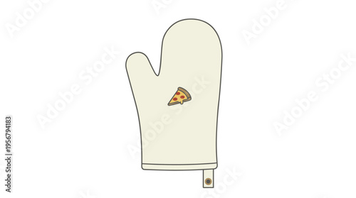 Minimal oven mitt with pizza slice graphic