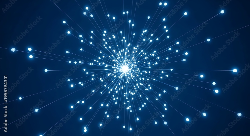 Fototapeta premium Glowing blue network connections digital