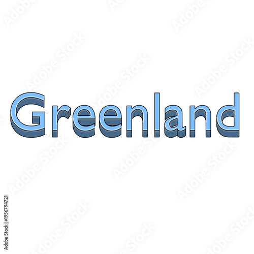 Greenland Name of the Country on White Background. Vector Illustration.