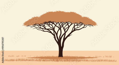 Tree with Brown Leaves and Branches.