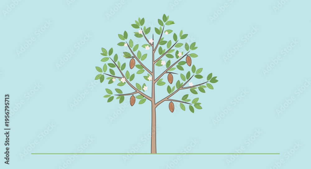 Obraz premium Tree with green leaves and branches 6.