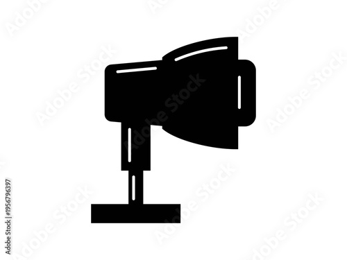 Black spotlight icon in a simple flat silhouette style.