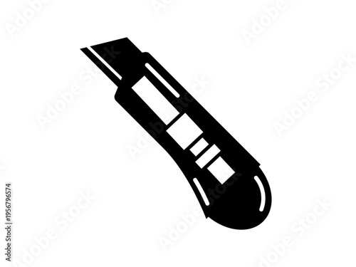 Black cutting knife icon in a simple flat silhouette style.