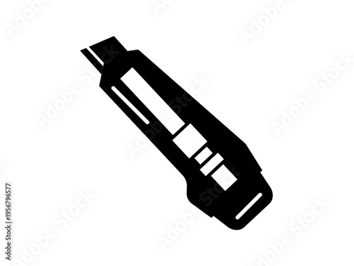 Black cutting knife icon in a simple flat silhouette style.