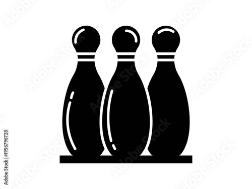 Black bowling icon in a simple flat silhouette style.