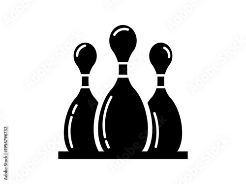 Black bowling icon in a simple flat silhouette style.