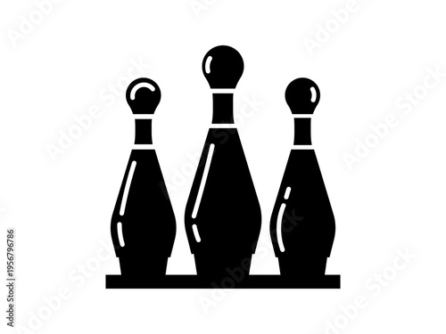 Black bowling icon in a simple flat silhouette style.