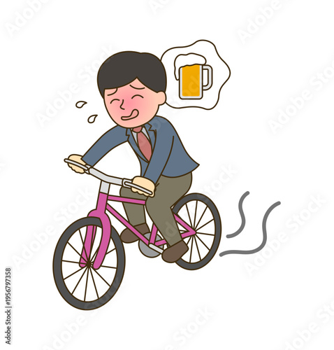 酒気帯び自転車運転 飲酒運転の危険イラスト