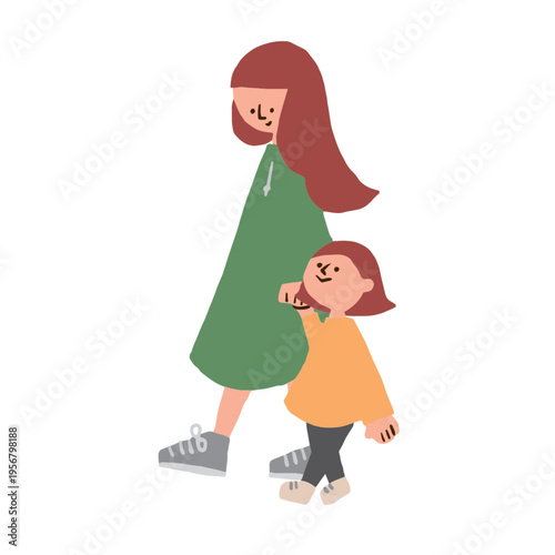 A parent and child walking hand in hand