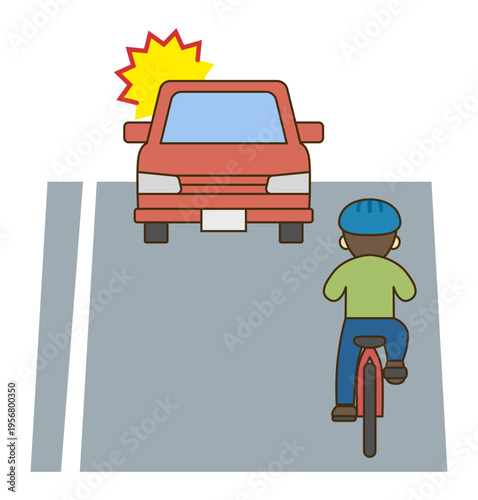 自転車の逆走 右側通行の危険イラスト 交通違反