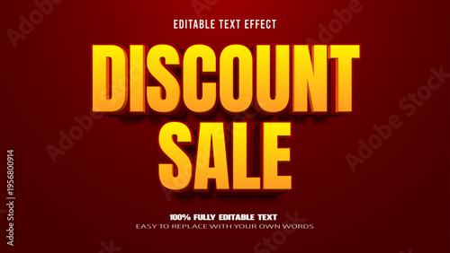 discount sale editable text effect 3d vector
