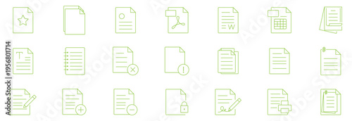 Legal documents icon set. Editable line icons. Vector illustration.