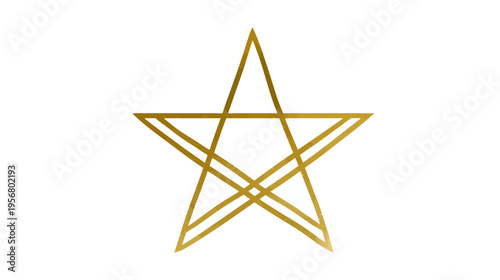 Elegant golden geometric star icon. Abstract luxury symbol or minimalist premium quality graphic design element on a white background.