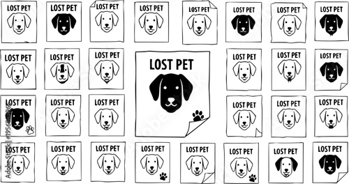 Lost Pet Posters: Cartoon Dog Flyer Template