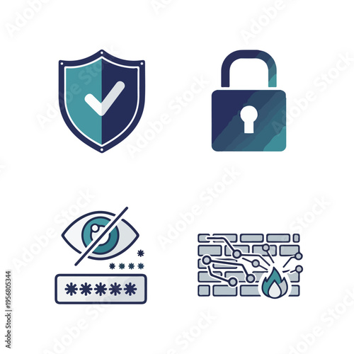 various cybersecurity icons