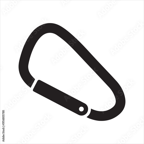 carabiner adventure outdoor icon design vector template
