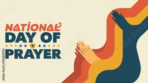Vector illustration of hands in prayer, National Day of Prayer