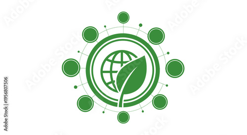 Green Earth Leaf Technology Network Concept.