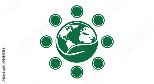 Green Earth Logo with Surrounding Circles.