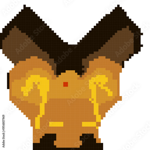 Pixel Art Eagle with Spread Wings, Transparent Background, Retro Game Bird Vector Illustration