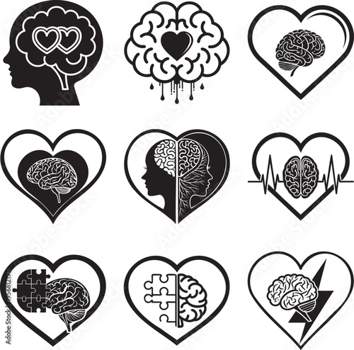 Black and white of human brain anatomy with labeled lobes and hemispheres msea set black and white brain anatomy